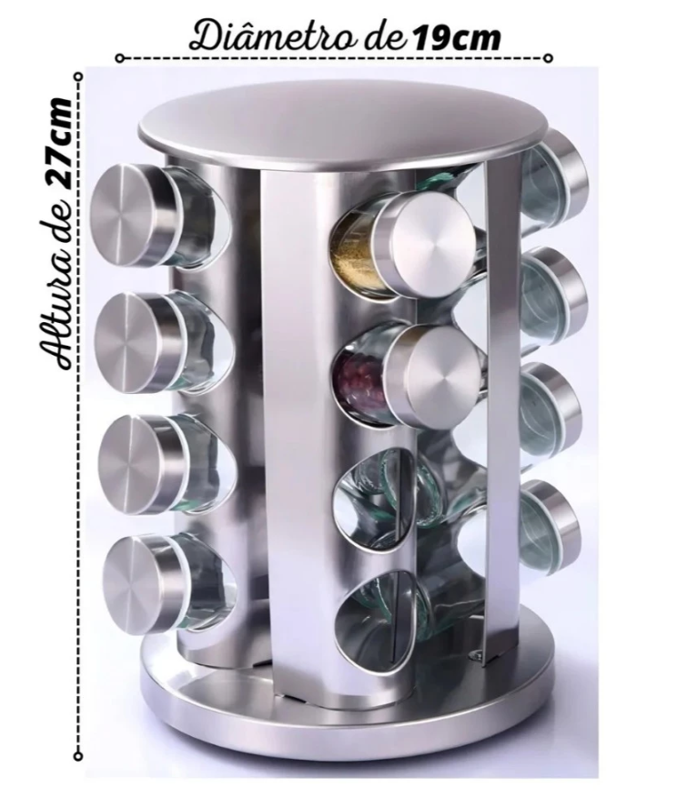 PORTA CONDIMENTO INOX 16 POTES