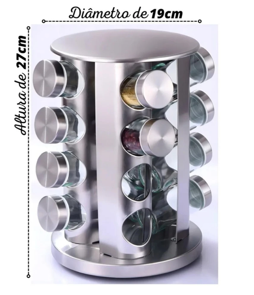 PORTA CONDIMENTO INOX 16 POTES